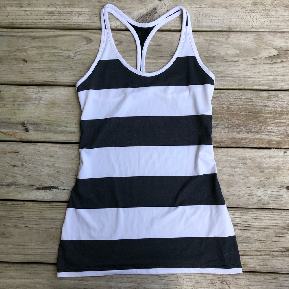 Nike White & Black Racerback Tank Top - Picture 1 of 8